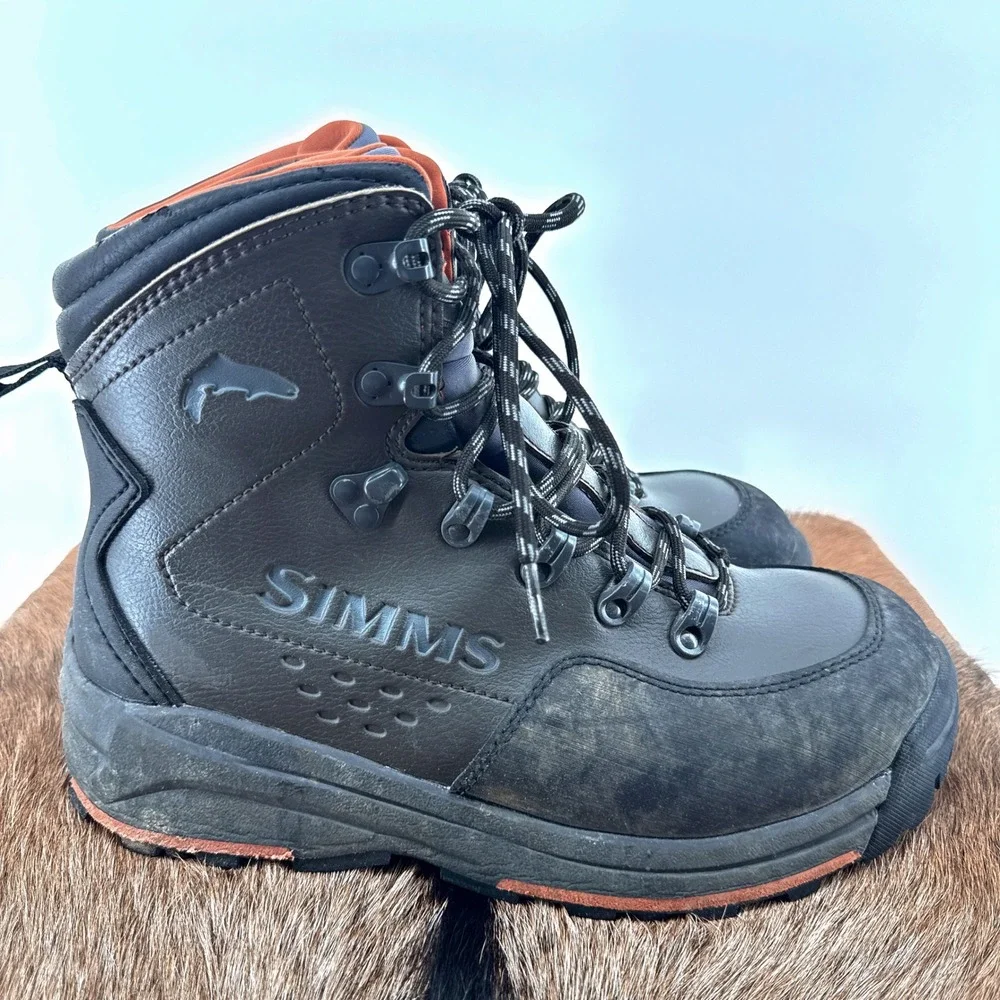 Simms Mens 8 Freestone Z Stockingfoot Wading Fly Fishing Boots Smoke Outdoors - Picture 4 of 9